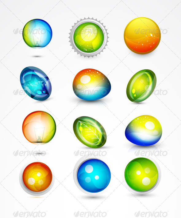 Abstract Glossy Shapes Big Pack - Web Technology