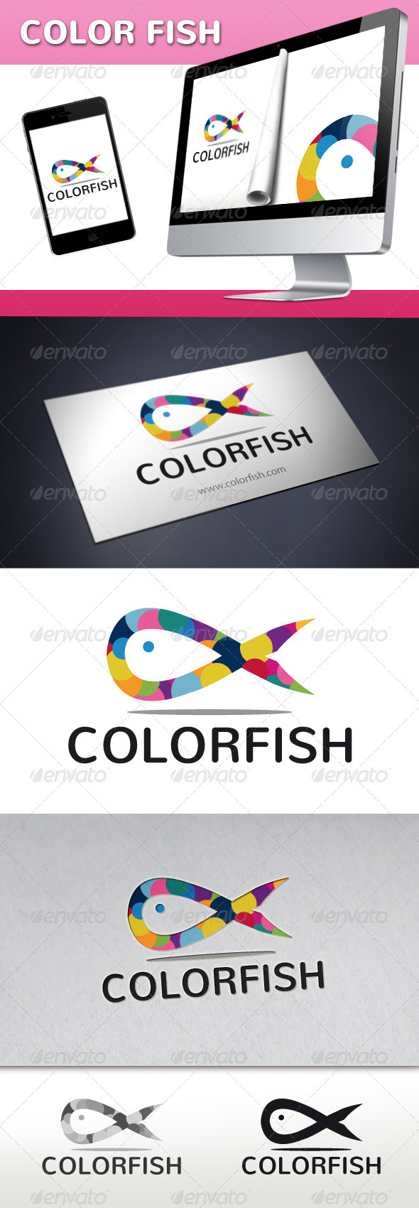 Fish Color Logo - Animals Logo Templates