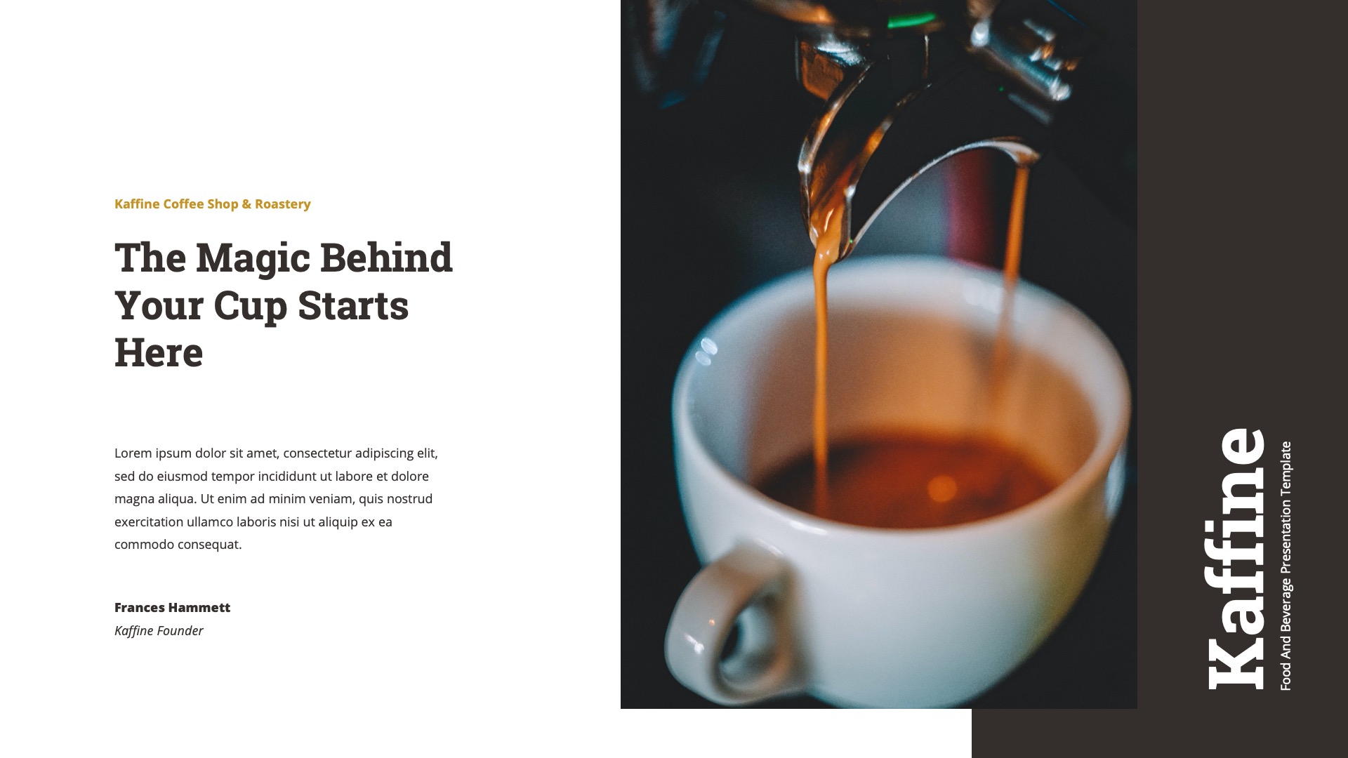 Kaffine - Coffee Shop Google Slides Template, Presentation Templates