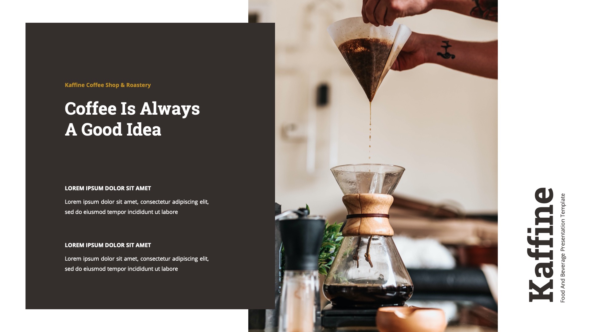 Kaffine - Coffee Shop Google Slides Template, Presentation Templates