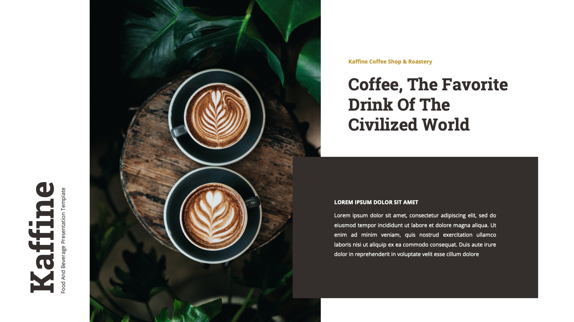Kaffine - Coffee Shop Google Slides Template, Presentation Templates