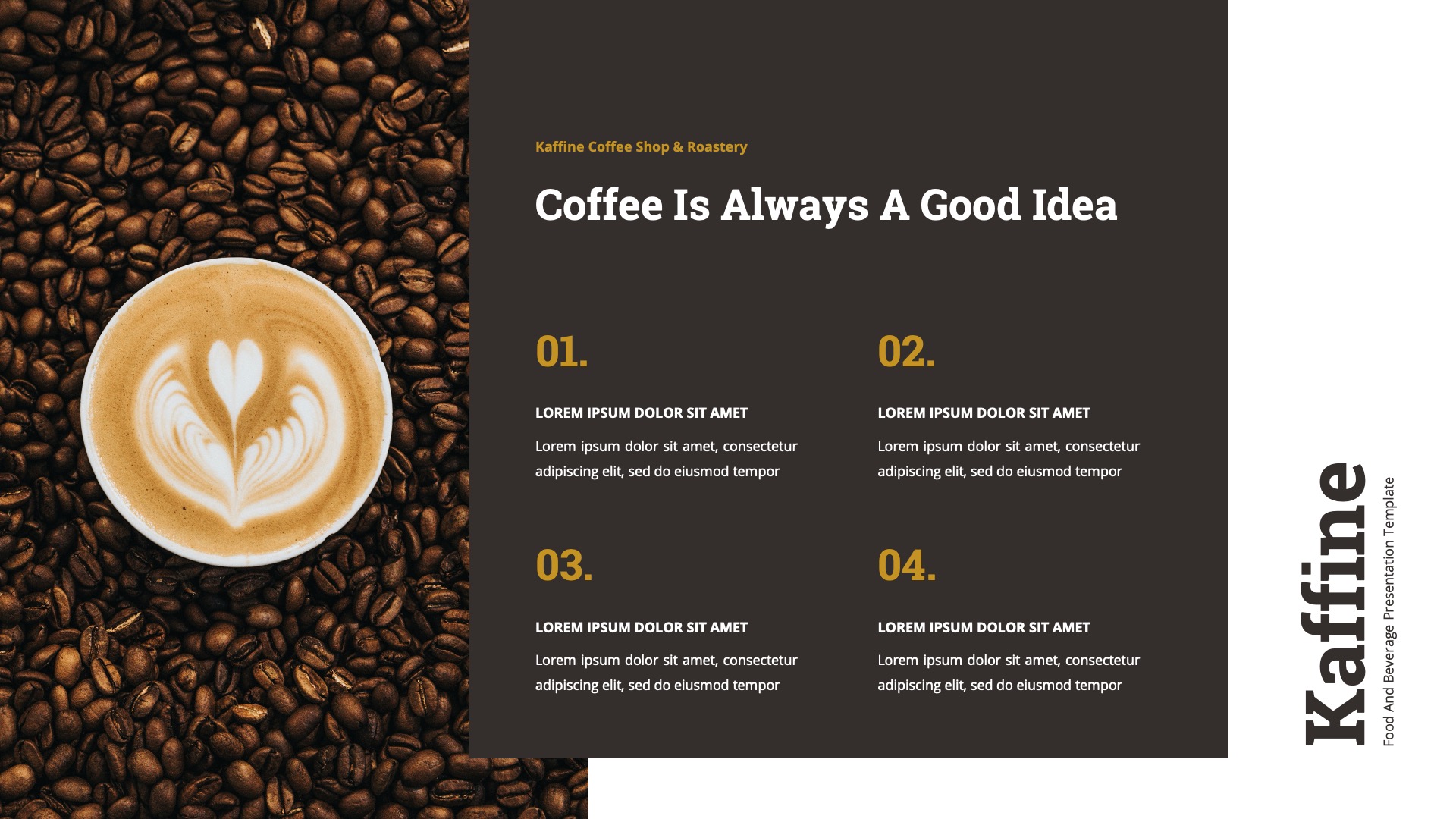 Kaffine - Coffee Shop Google Slides Template, Presentation Templates