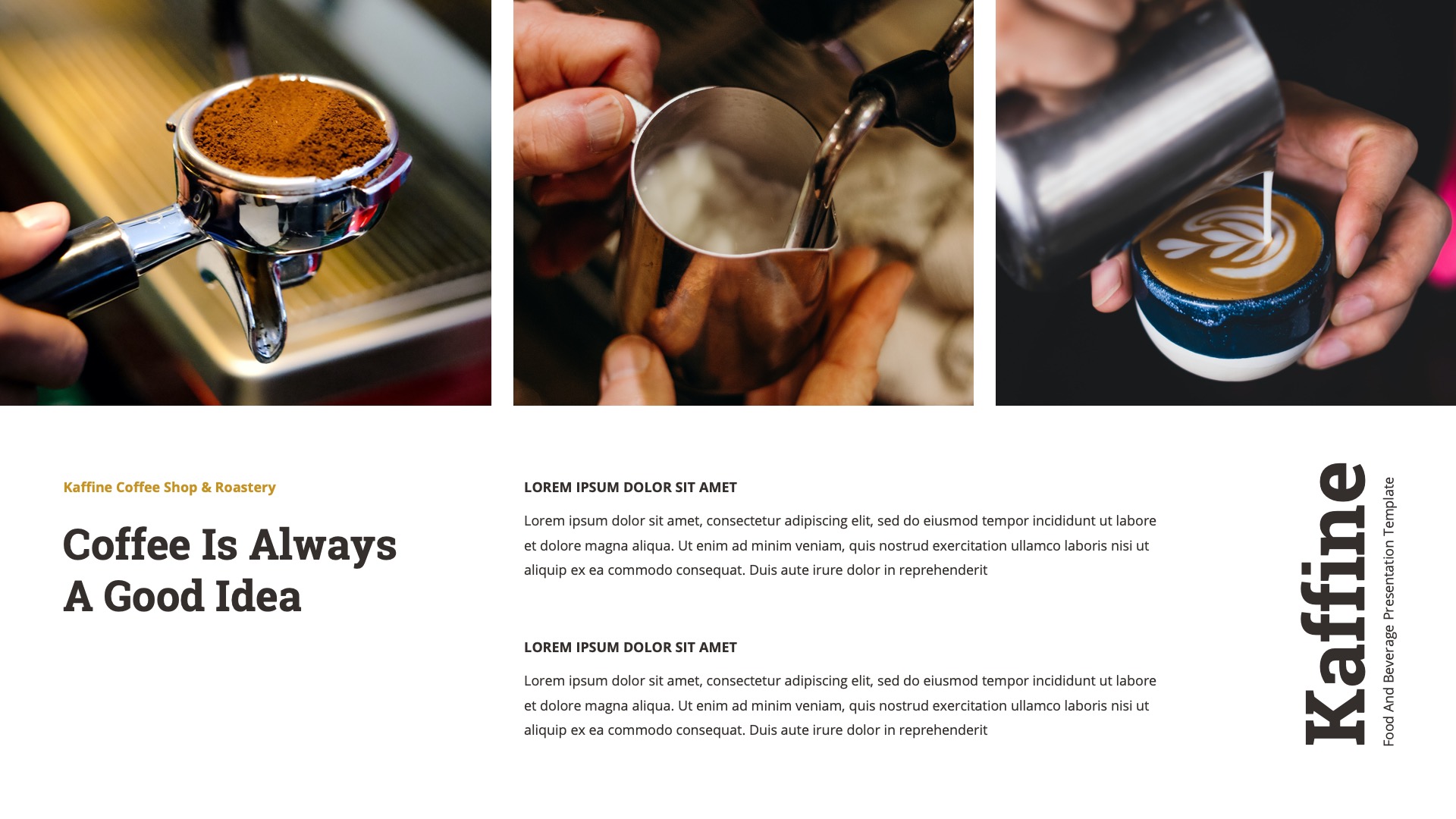 Kaffine - Coffee Shop Google Slides Template, Presentation Templates