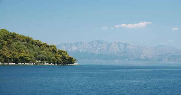Open Blue Sea Near a Beautiful Ionian Island