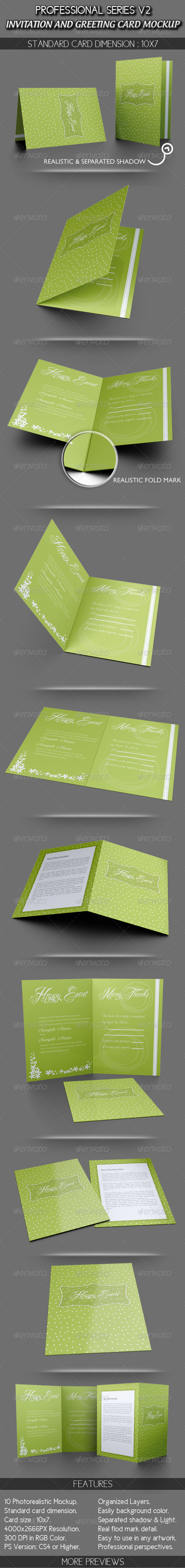 Invitation and Greeting Card Mockup V1