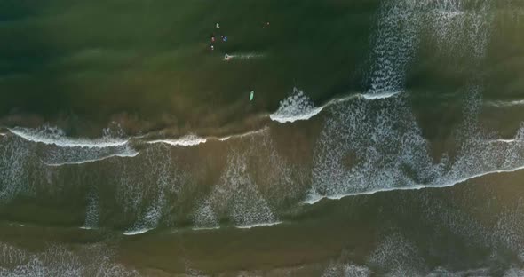 Birdseye view of homes on Lake Jackson beach off the Gulf of Mexico in Texas alt