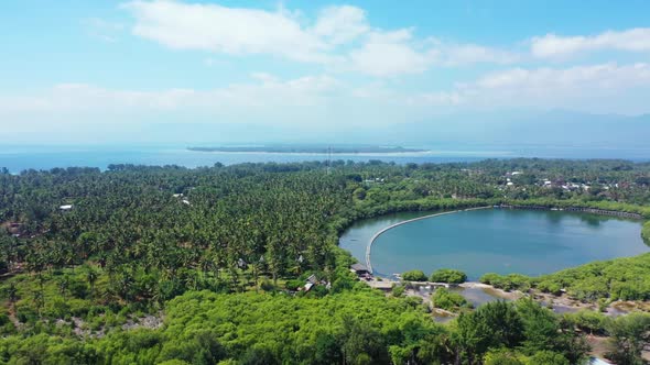 Aerial flying over abstract of exotic island beach holiday by turquoise ocean and white sand backgro alt