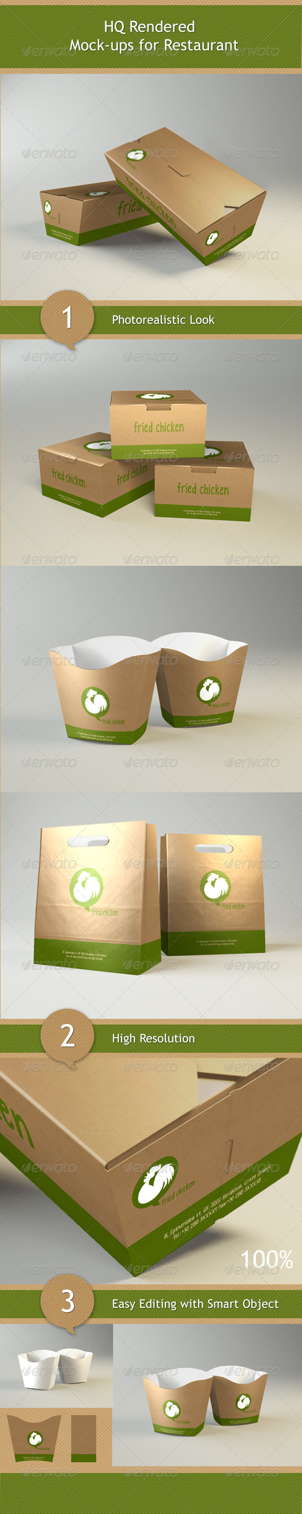 Mock-ups for Restaurant - Food and Drink Packaging