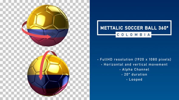 Metallic Soccer Ball 360º - Colombia