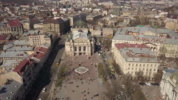 Opera and Ballet Theatre and View of the Historic Center of Lviv, Ukraine alt