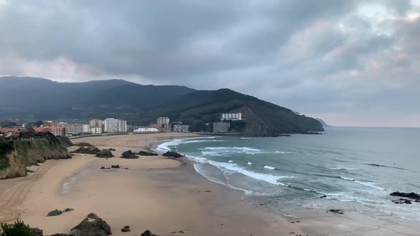 View of Bakio beach; northen coast of Spain