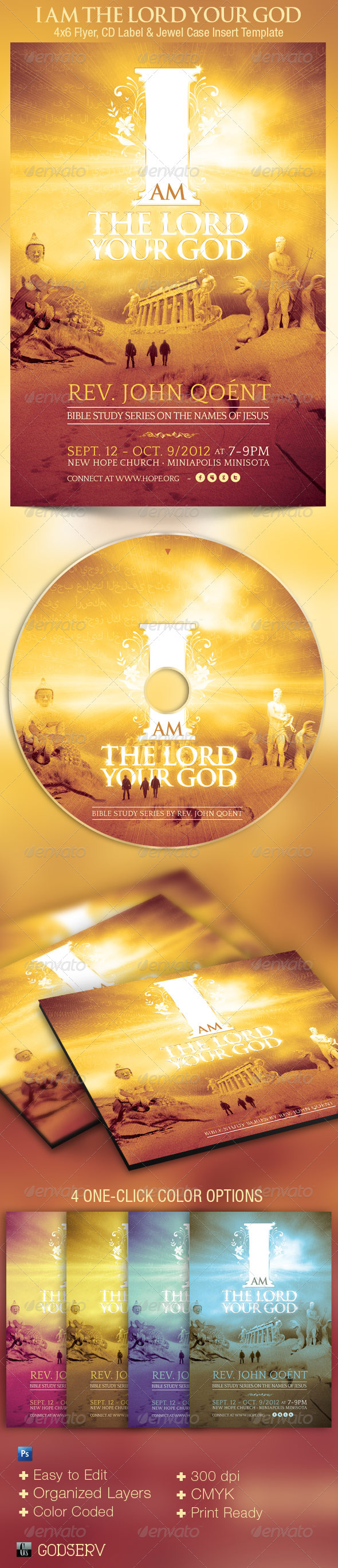 God Church Flyer CD Template - Church Flyers