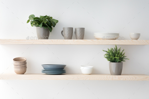 Scandinavian minimalist design in interior of apartment, flat for rent or sale and home blog - Stock Photo - Images