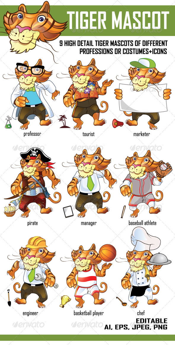 Tiger Mascot - Animals Characters