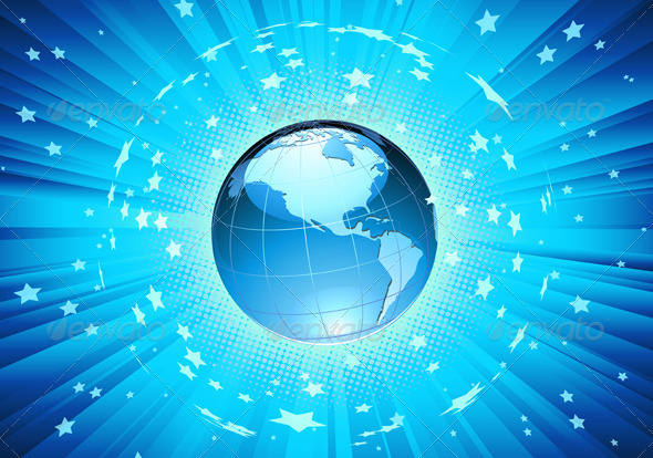 Glossy Earth Globe - Backgrounds Decorative