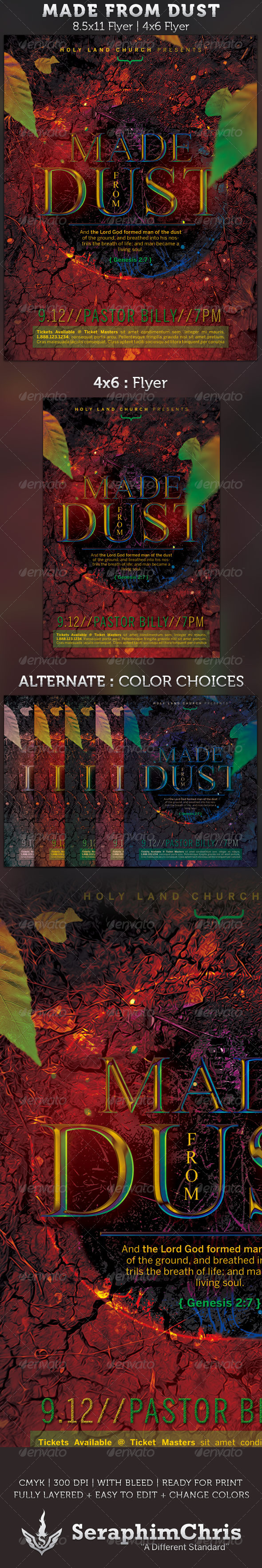 Made From Dust: Church Flyer Template - Church Flyers