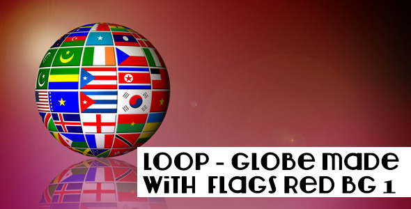 3D Globe With International Flags alt