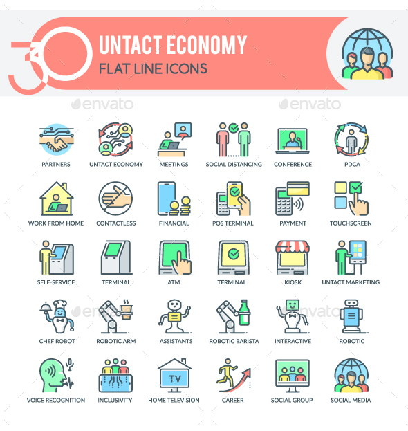 Untact Economy Icons