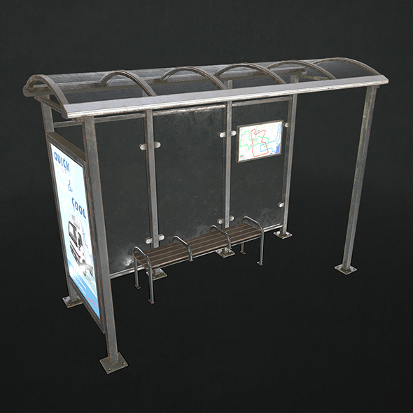 Bus Stop Shelter - 3Docean 30768721