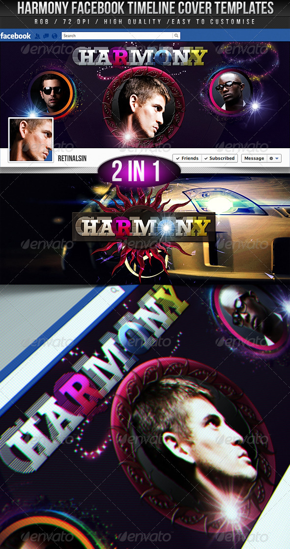 Harmony Facebook Timeline Covers - 2in1 - Facebook Timeline Covers Social Media