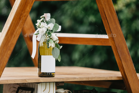 Stylish modern wedding outdoor in summer and design organization from event agency