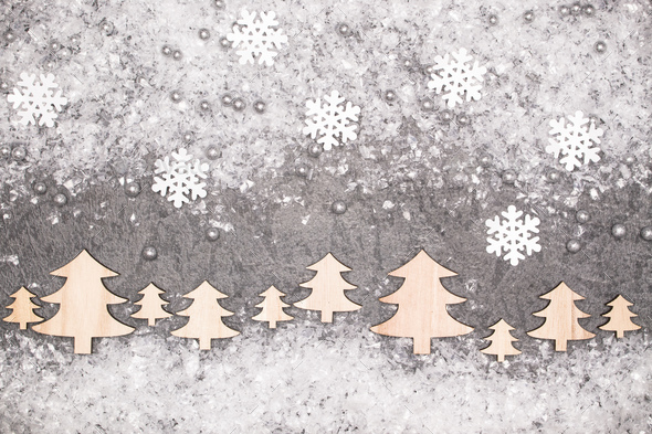 Old parchment paper with copy space on Christmas tree branch background  Stock Photo by natika