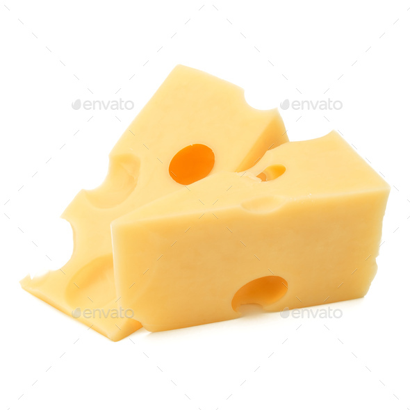 Cubes of cheese. Cheese block isolated on white background cutout Stock ...