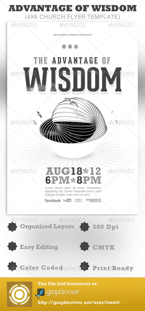 The Advantage of Wisdom Church Flyer Template - Church Flyers