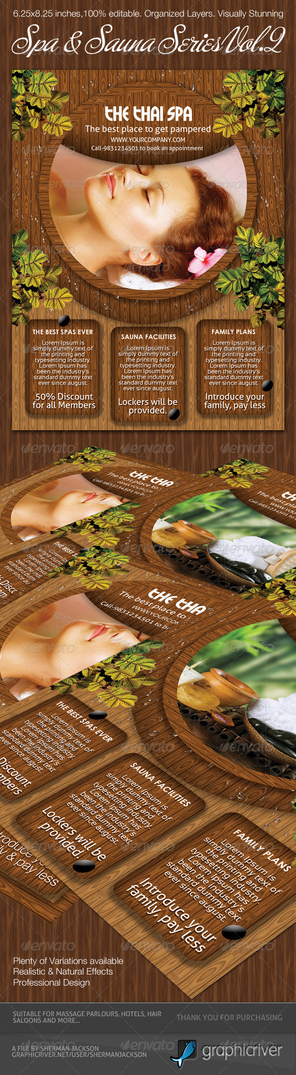 Spa & Sauna Flyers PSD Template - Vol.2 - Commerce Flyers