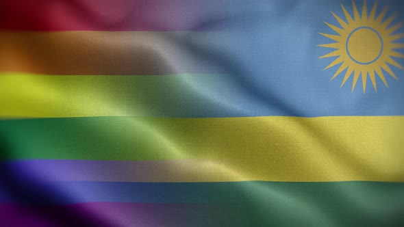 LGBT Rwanda Flag Loop Background 4K