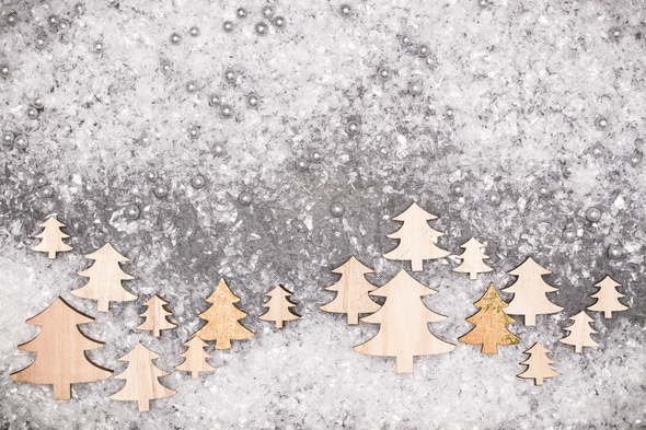 Old parchment paper with copy space on Christmas tree branch background  Stock Photo by natika