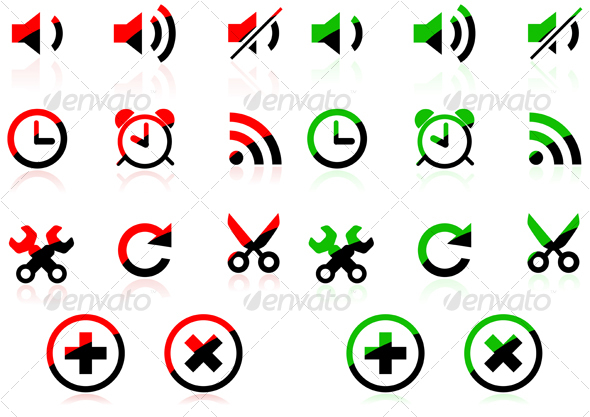 Red Green Icons