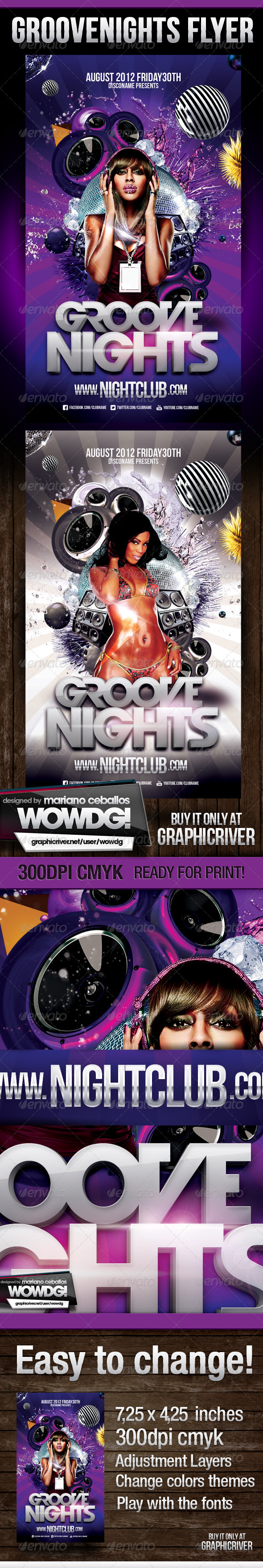 Groove Nights Flyer - Clubs & Parties Events