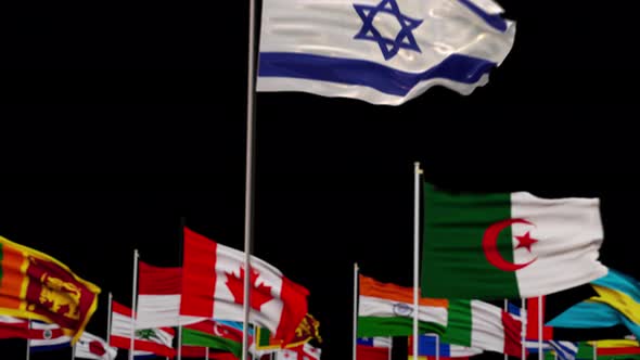 Israel Flag With World Flags In Alpha Channel