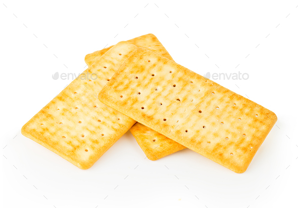 Cracker isolated on a white background. - Stock Photo - Images