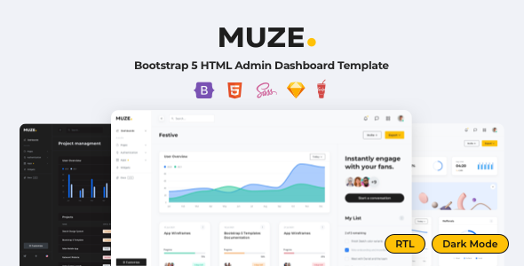 Download Muze - Bootstrap 5 HTML Admin Dashboard Template