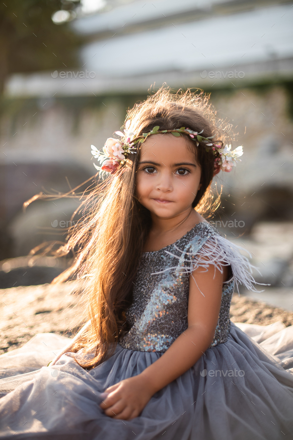 Little Cute Brown-haired Baby Girl Posing Stock Photo 13561240 |  Shutterstock