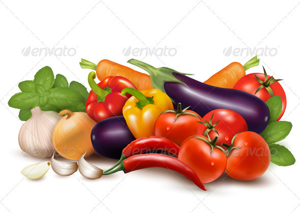 Fresh vegetable with leaves. Healthy Eating - Food Objects