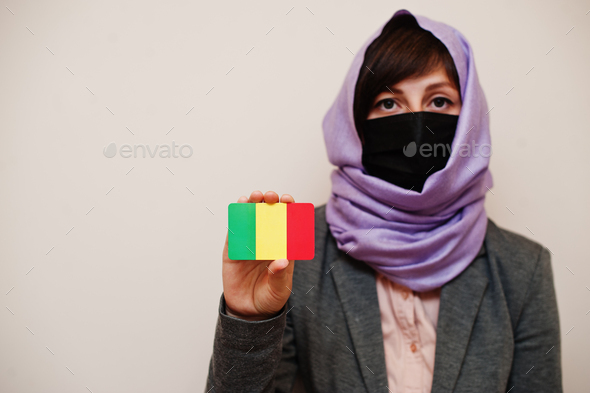 Muslim woman with flag - Stock Photo - Images