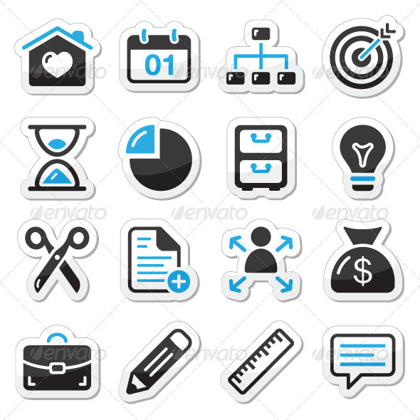 Internet, web icons as labels - Decorative Symbols Decorative