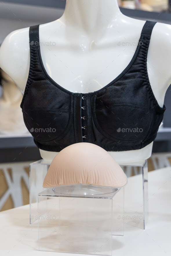 Breast prosthesis and post surgery bra for breast cancer patient after  mastectomy Stock Photo by ThamKC