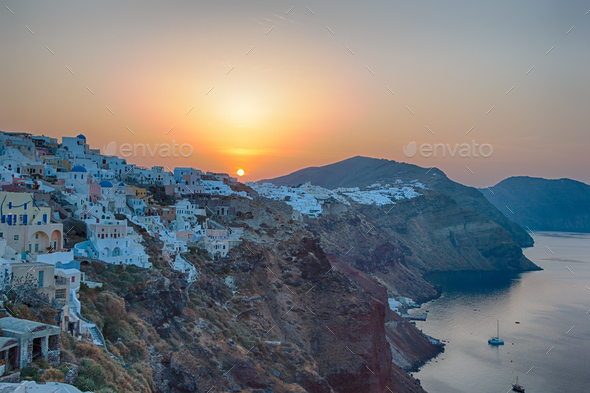 View on Oia in Santorini - Stock Photo - Images