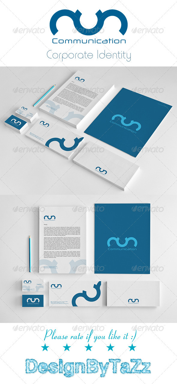 Communication Corporate Identity Package - Stationery Print Templates
