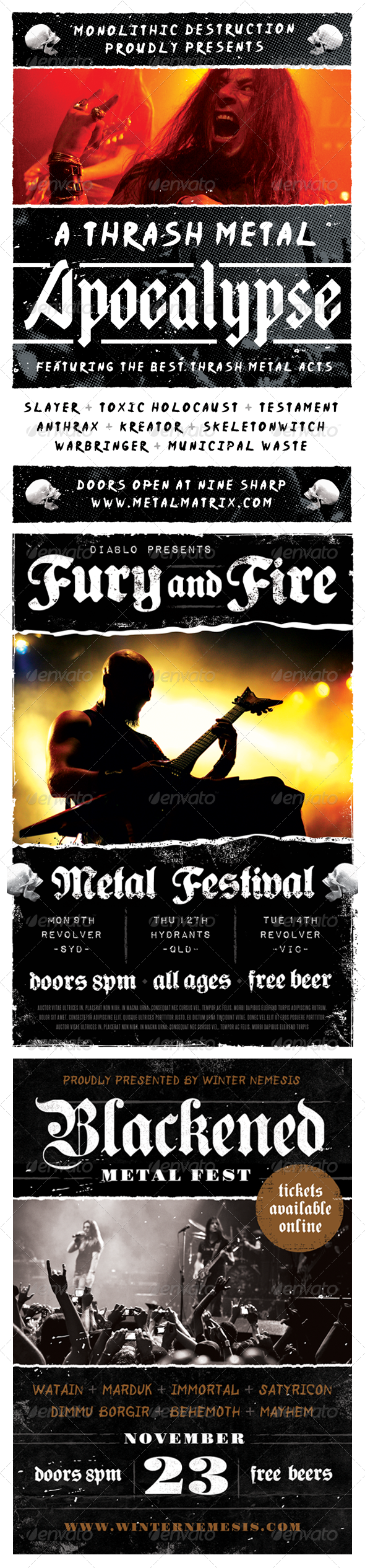 Heavy Metal Flyer Bundle - Volume One - Concerts Events