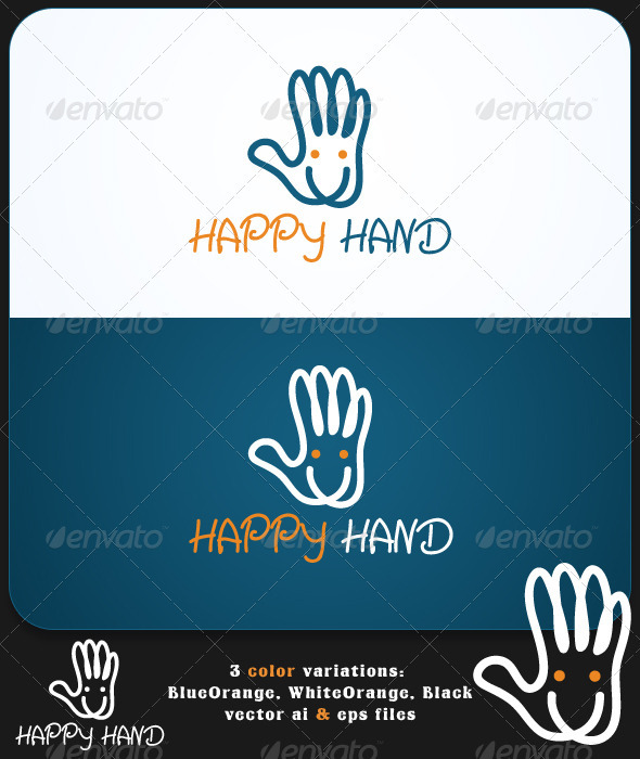 Happy Hand Logo Template - Symbols Logo Templates