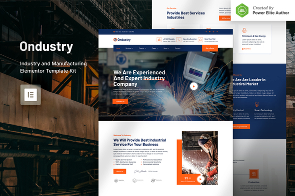 Ondustry – Industry & Manufacturing Elementor Template Kit