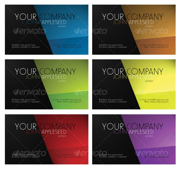 Business Card 6 Color Variety - Corporate Business Cards
