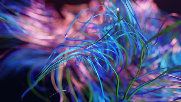 Live Curls Underwater Like Fur Multicolored Threads or Hair alt