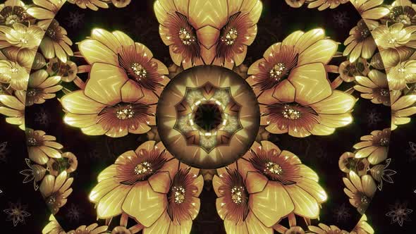 Golden Flowers Kaleidoscope