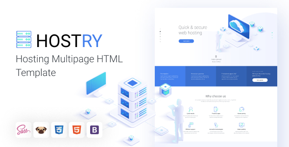 Hostry – Web Hosting Bootstrap 4 Template